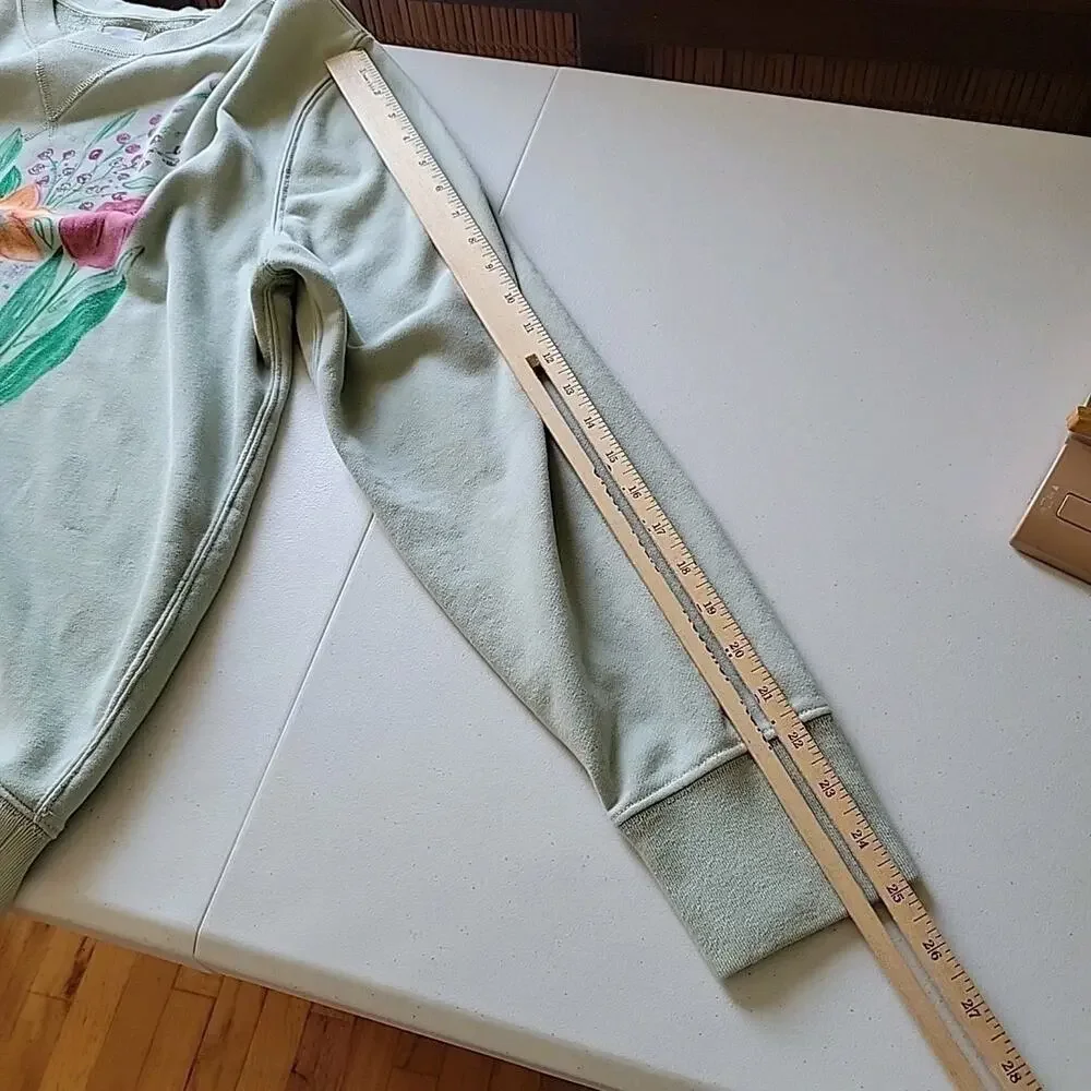 Gap Vintage Soft Fire Opal Wildflower Boquet Graphic‎ Print Pullover Sweatshirt